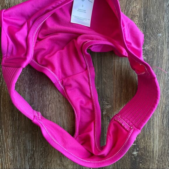 Kona Sol Pink Banded Hips Bikini Bottoms Size Small - Picture 3 of 4